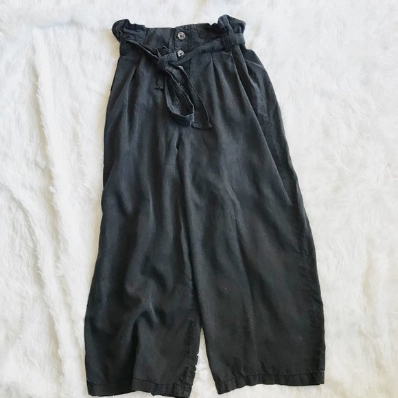 SUKO JEANS Wide Leg Flared Black Bow Pants - Picture 1 of 4